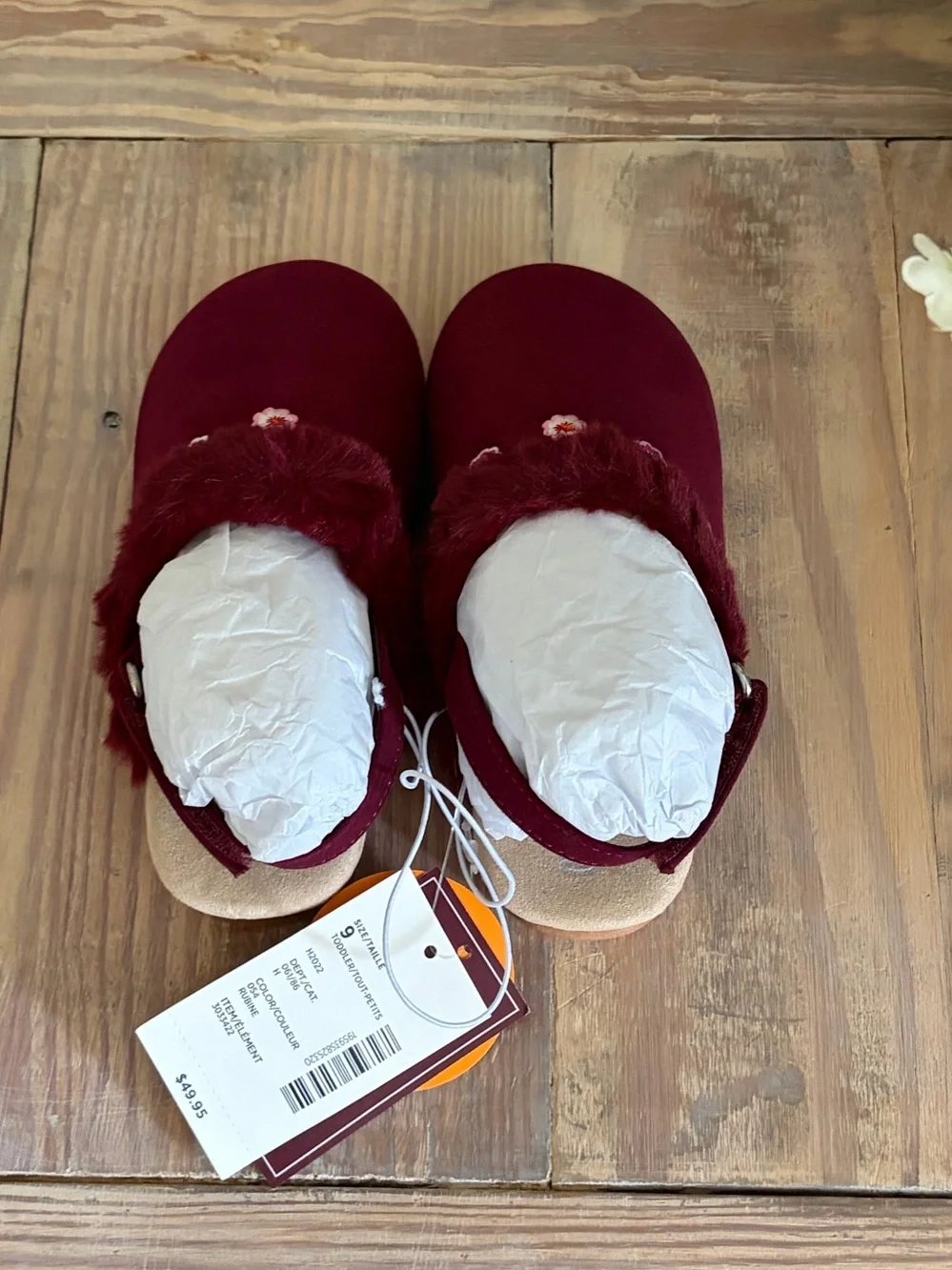 Gymboree Embroidered Floral Burgundy Clogs 💗 🆕